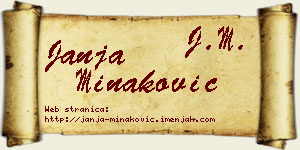 Janja Minaković vizit kartica